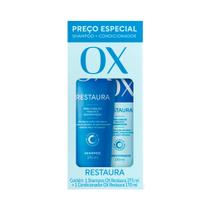 Kit Shampoo 375ml e Condicionador 170ml Ox Restaura