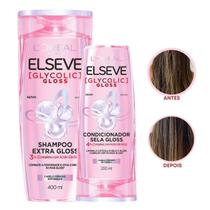 Kit Shampoo 400ml + Condicionador 200ml Glycolic Gloss Elseve Tratamento Kit Shampoo 400ml + Condicionador 200ml Glycolic Gloss Elseve Tratamento