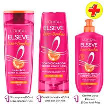 Kit Shampoo 400ml Liso dos Sonhos + Condicionador 400ml efeito botox + Creme para Pentear 250ml L'Oréal