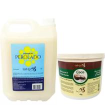 Kit Shampoo 5 Litros Galão Perolado + Balde Hidrataçao 2kg Coco Lady Liz