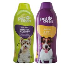 Kit Shampoo 5x1 + Shampoo Bomba Vitamina Pet Clean Cães Kit Shampoo 5x1 + Shampoo Bomba Vitamina Pet Clean Cães