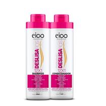 Kit Shampoo 800ml e Condicionador 750ml Deslisa Fios Eico Cosméticos