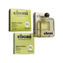 Kit Shampoo 80g e Condicionador 60g Sólidos Todos Cabelos e Óleo de Macadâmia 100ml Eboni Vegano Kit Shampoo 80g e Condicionador 60g Sólidos Todos Cabelos e Óleo de Macadâmia 100ml Eboni Vegano