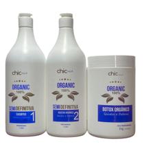 Kit Shampoo Anti residuio,Progressiva e Botox Organico 3x1L Chic Hair