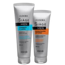 Kit Shampoo Anticaspa e Condicionador Hidratação Masculino Combate a Caspa Eudora Siàge