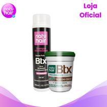 Kit Shampoo Antirresíduos + BTX Óleo de Coco NatuHair 210g