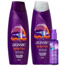 Kit Shampoo Aussie Bye Bye Frizz Maciez e Brilho 360ml + Condicionador 360ml + Leave-in Serum Aussie Non Stop Hydration 95ml