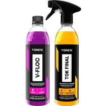 Kit Shampoo Automotivo VFloc Cera Carnaúba Tok Final Limpeza, Brilho e Proteção Vonixx