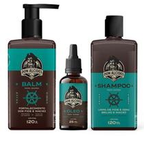 Kit shampoo balm e óleo para barba don alcides calico jack