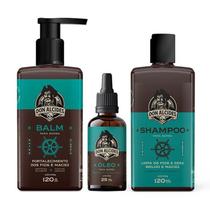 Kit Shampoo Balm E Óleo Para Barba Don Alcides Calico Jack