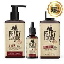 Kit shampoo, balm e óleo para barba peaky blinders