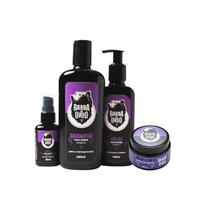 Kit Shampoo, Balm Hidratante, Óleo e Balm 2 em 1 Sândalo Barba de Urso Kit Shampoo, Balm Hidratante, Óleo e Balm 2 em 1 Sândalo Barba de Urso