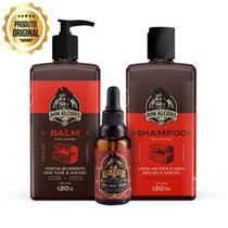 Kit shampoo + balm + óleo para barba - barba negra - don alcides