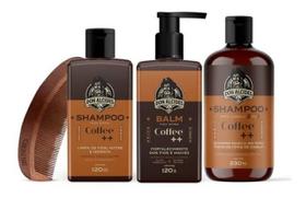 Kit Shampoo, Balm, Shampoo 2 Em 1 + Pente curvo Coffee Don Alcides