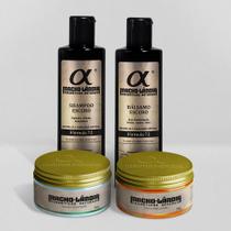 Kit shampoo+balsamo pomada efeito seco e pasta efeito brilho - MACHOLANDIA