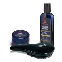Kit Shampoo Bozzano Barba E Cabelo 200ml + Cera Capilar Bozzano 80g + Escova De Cabelo Santa Clara