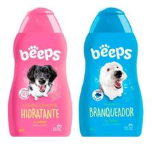 Kit Shampoo Branqueador + Condicionador Cães Gatos Beeps
