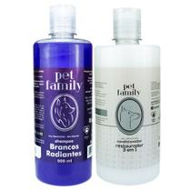 Kit Shampoo Branqueador Pet + Condicionador Restaurador 3x1 Para Cães E Gatos 500ml