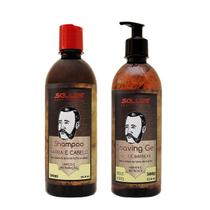 Kit Shampoo Cabelo E Barba E Shaving Gel Salles Profissional