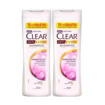 Kit Shampoo Clear Anticaspa Hidratação Intensa Leve 400ml Pague 330ml - 2 Unidades Kit Shampoo Clear Anticaspa Hidratação Intensa Leve 400ml Pague 330ml - 2 Unidades