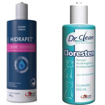 Kit Shampoo Cloresten 500ml+ Creme Hidratante Hidrapet 500ml