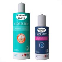 Kit Shampoo Cloresten 500ml e Hidrapet Creme 100g Agener Cães e Gatos