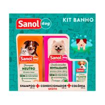 Kit Shampoo, Colônia E Condicionador Sanol Dog