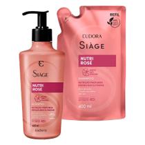 Kit Shampoo com Refil Nutri Rosé Nutrição Raiz e Pontas 400ml Eudora Siàge