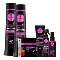 Kit Shampoo + Cond 500ml + Masc 300ml+ Protetor + Fluido + Serum Haskell Cavalo Forte Hidra + Presente Lourre 15ml