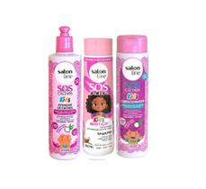 Kit Shampoo, Cond E Ativador Sos Cachos Kids - Salon Line