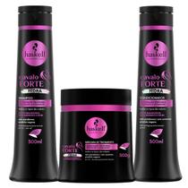 Kit Shampoo Cond e Máscara Cavalo Forte Hidra Haskell 500ml
