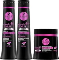 Kit Shampoo Cond e Máscara Hidra Cavalo Forte 500ml Haskell