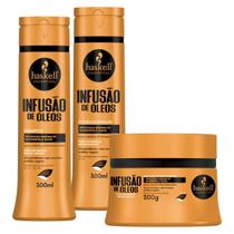 Kit Shampoo Cond e Máscara Infusão de Óleos 300 ml Haskell