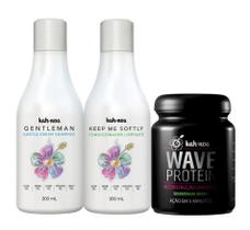 Kit Shampoo, Cond e Máscara Reconstrução Wave Protein Kah-Noa Kit Shampoo, Cond e Máscara Reconstrução Wave Protein Kah-Noa