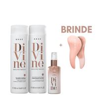 Kit Shampoo, Cond e Sérum Plume Sensation BRAÉ Divine + Brinde
