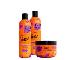 Kit Shampoo Cond Máscara 300ml Rolou Química Oh My Kit Shampoo Cond Máscara 300ml Rolou Química Oh My
