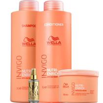Kit Shampoo, Cond, Máscara Enrich e Oil Reflections 30ml - Wella