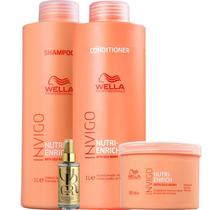 Kit Shampoo, Cond, Máscara Enrich e Oil Reflections -Wella