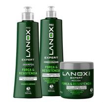 Kit Shampoo + Cond + Máscara Força e Resistência Lanox Pro