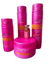 Kit Shampoo Cond. Mascara Leave-in Ampola Pós Progressiva Max Care Progress Voga Kit Shampoo Cond. Mascara Leave-in Ampola Pós Progressiva Max Care Progress Voga