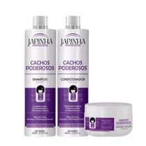 Kit Shampoo Condi e Máscara Cachos Poderosos Japinha