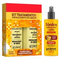 Kit Shampoo + Condicio + Tônico Milagroso 200ml Gota Dourada Kit Shampoo + Condicio + Tônico Milagroso 200ml Gota Dourada