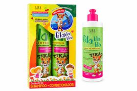 KIT SHAMPOO + CONDICIONADOR 300ML + CREME PARA PENTEAR 400ML INFANTIL, ZARB BLÁ BLÁ BLÁ. Fragrância: CHEIRINHO DE FRUTA