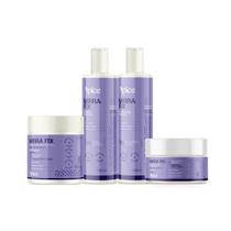 Kit Shampoo, Condicionador 300ml, Gelatina 280g e Ativador 500g Mirra Fix - Ápice