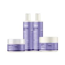 Kit shampoo, Condicionador 300ml , Máscara 300g e Gelatina 280g Mirra Fix - Apice