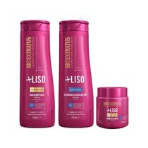 Kit Shampoo + Condicionador 350ml + Máscara 250g Mais Liso Bio Extratus Antifrizz Antiumidade