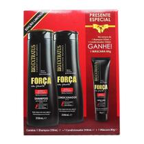 Kit Shampoo Condicionador 350ml Máscara 90g Força com Pimenta - Bio Extratus - Bio Extratus