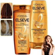 Kit Shampoo Condicionador 400ML Elseve Óleo Extraordinário Loreal Paris Nutrição e Brilho para Cabelos Secos
