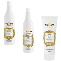 Kit Shampoo Condicionador 500Ml E Leave-In 250Ml Yellow Star