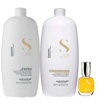 Kit Shampoo + Condicionador Alfaparf Semi Di Lino Illuminating 1L + Óleo Capilar Cristalli Liquidi 15ml
